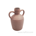 Double handle ceramic vase Sandy finish
